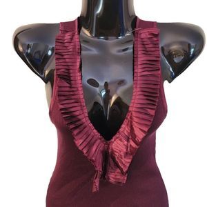 Saks Salomay Ruffle Silk Tank tops Size 3